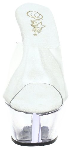 Pleaser EU-KISS-201 - Sandalias de Material sintético Mujer, Color Transparente, Talla 35
