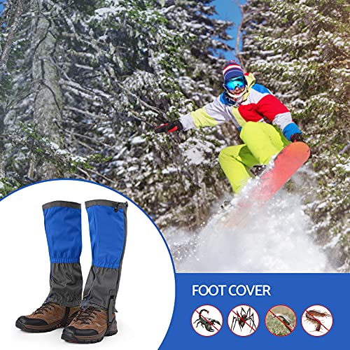 Polainas de Senderismo Legging Botas de Escalada Impermeables al Aire Libre Cubierta para Esquiar Caza Actividades al Aire Libre(Azul)