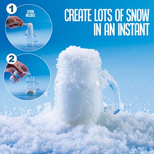 Polvo de nieve instantáneo -10 galones de nieve artificial- Perfecto para la decoración del árbol de Navidad, pueblos navideños decorativos, artesanías festivas y de invierno y juegos en nieve falsa