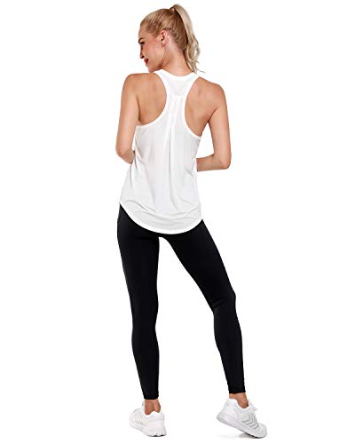 Promover Tank Top Camiseta sin Mangas Deportiva Tirantes para Mujer Ligera Plisada Suelta Espalda Cruzada para Fitness Yoga Running