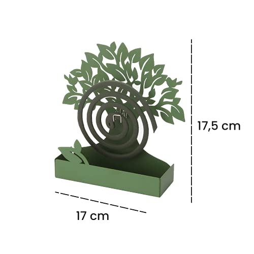 Puerta Espiral antimosquitos Apoyo con forma de árbol verde, para interior o exterior, 17x5x17,5 cm