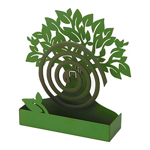 Puerta Espiral antimosquitos Apoyo con forma de árbol verde, para interior o exterior, 17x5x17,5 cm