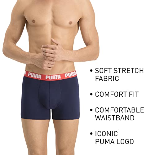 PUMA Basic Men's Boxers (5 Unidades) Calzoncillos Tipo bóxer, Color Azul y Gris, XL (Pack de 5) para Hombre