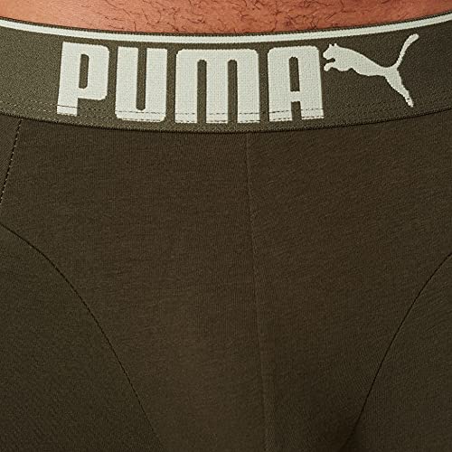 PUMA Premium Sueded Cotton Boxer Briefs, Green Combo, L para Hombre