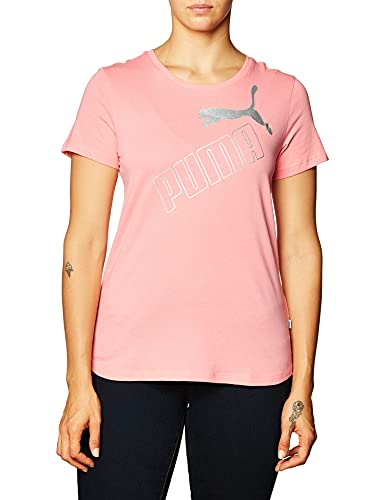 PUMA Women's Amplified Graphic TEE, Salmon Rose-Silver, S