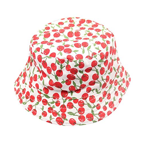 QinMM Verano Sombrero Infantil con ala Tipo de Pescador Algodón Gorra Protección de Sol Floral Hat para Bebés Niños Niñas (H)