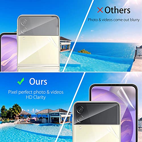 Qoosea 2 Sets Samsung Galaxy Z Flip 3 5g Protector De Pantalla Película De Hidrogel, TPU 3D Película Protectora Suave, Protector de Pantalla HD Clear Anti-Scratch