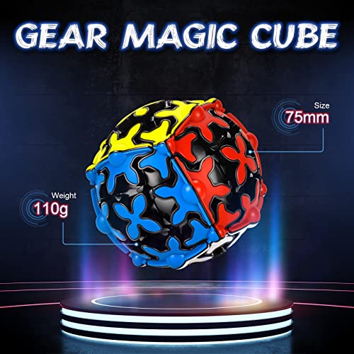 QY Toys 3X3 Pelota Gear Cube 3x3x3 3D Gear Cubo Shift Velocidad Puzzle Cubo Magico Negro