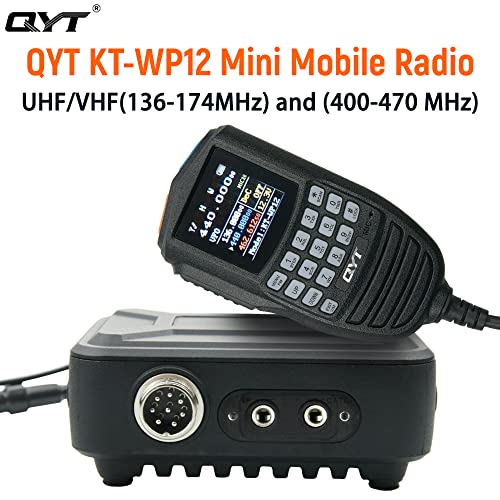 QYT KT-WP12 Mini Radio móvil 25W 200 Canales VHF UHF 136-174MHz 400-470MHz Radio de Doble Banda para Coche Radio transceptor