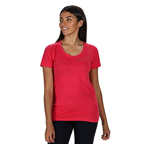 Regatta Filandra IV-Camiseta De Manga Corta con Estampado Gráfico De Algodón Coolweave T-Shirts/Polos/Vests, Mujer, Virtual Pink, 8