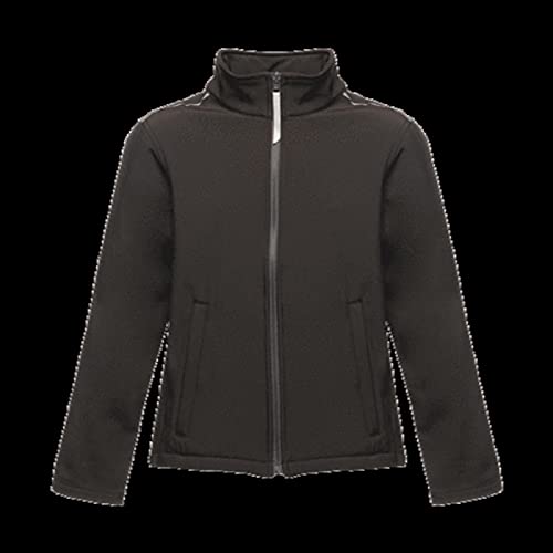 Regatta Kids Classmate Quick Drying Softshell with Safety Reflective Detail Soft Shell, Unisex niños, Black(Seal Grey), 32"