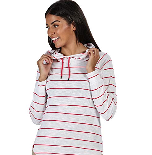 Regatta Merindah-Sudadera con Capucha Clásica De Algodón T-Shirts/Polos/Vests, Mujer, Virtual Pink Stripe, 16