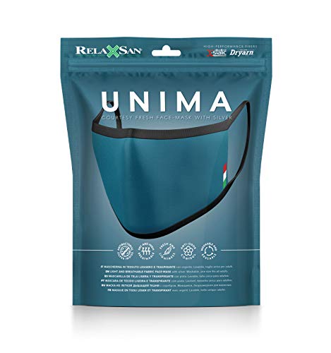 Relaxsan UNIMA [Petróleo] – Banda de cortesía Boca Nariz – ultraligera hilo Dryarn y plata X-Static lavable y reutilizable