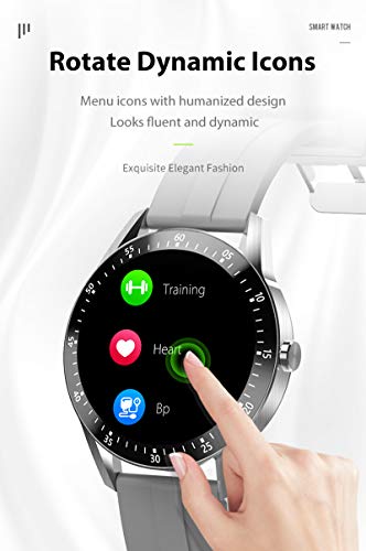 Reloj Inteligente Hombres Smartwatch con 24 Modos Deportivos Pulsómetro Calorías Monitor de Sueño Actividad Podómetro IP67 Impermeable Reloj Compatible con Android iOS (Plata)