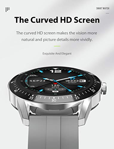 Reloj Inteligente Hombres Smartwatch con 24 Modos Deportivos Pulsómetro Calorías Monitor de Sueño Actividad Podómetro IP67 Impermeable Reloj Compatible con Android iOS (Plata)