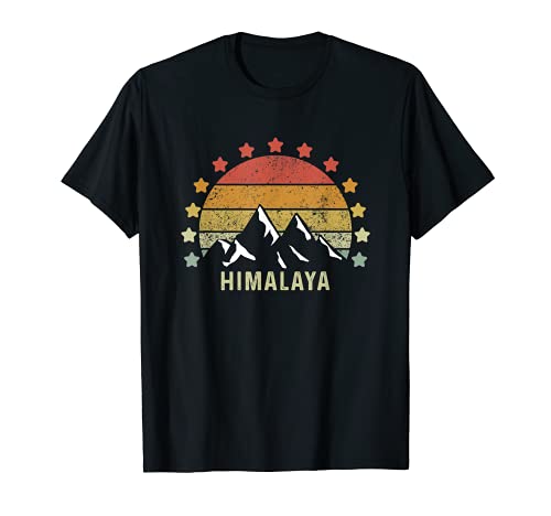 Retro Vintage Himalayas Sunset Nature Mountain Hiking Camiseta