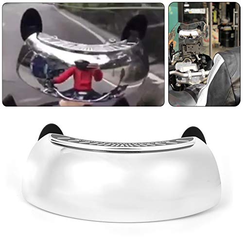 Retrovisor 180 Espejo retrovisor holográfico para motocicleta de 1 pieza, Universal ABS y espejo retrovisor cromado para motocicleta Cromado 180 Montaje central de parabrisas de ángulo ultra amplio