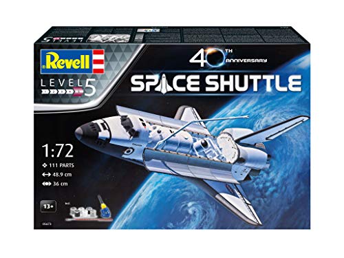Revell 05673-Set de Regalo para 40 Aniversario, Escala 1:72, Incluye Pinturas básicas, Pegamento y Pincel NASA Kit de Modelo de plástico, Color sin Pintar (05673)