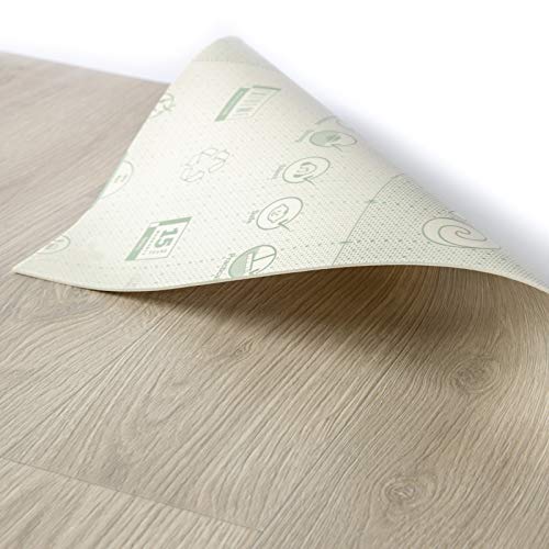 Revestimiento de suelo CV en imitación de madera, suelo de PVC en muchos diseños diferentes, se vende por metros, antideslizante y fácil de limpiar, suelo de vinilo (200 x 100 cm, Albus 3)
