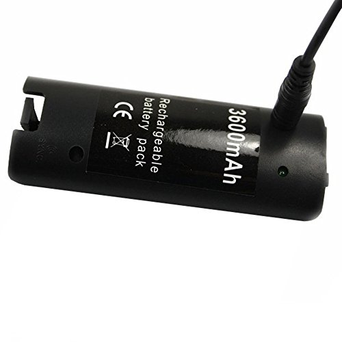 REY Batería Recargable para Mando Remote Wii Negro Capacidad 3600mAh