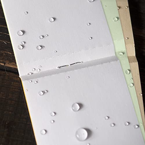 Rite in the Rain Cuaderno impermeable On The Go de 5,08 x 8,6 cm, 2 unidades de color marrón, verde, cubierta negra, páginas en blanco, paquete de 6 (no. OTG-TACL)