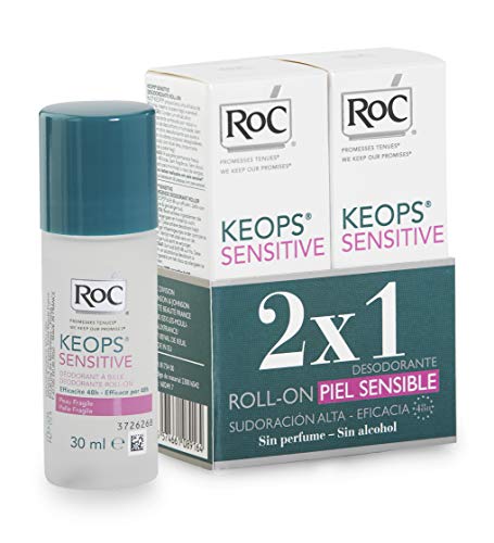 ROC KEOPS - Desodorante Roll On, Piel Sensible, 30 ml (x2)