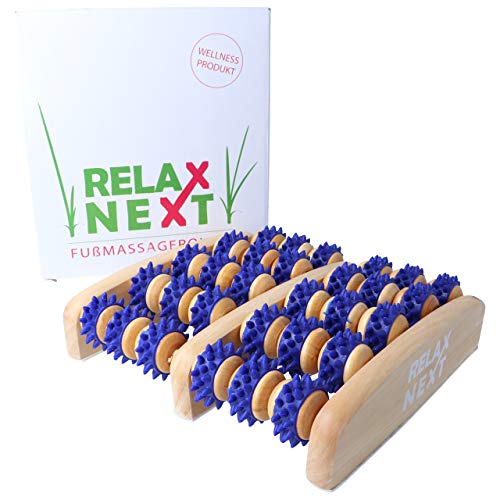 Rodillo para masaje de pies de madera - Zonas reflejas Dispositivo para masaje de pies - RELAX NEXT, Rodillo de masaje de madera de dos pies - también como regalo