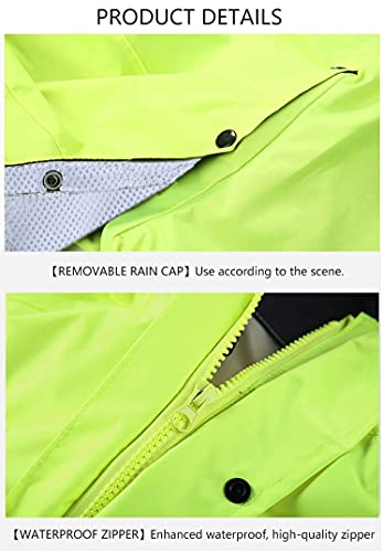 Ropa impermeable- Traje De Lluvia Para Hombres Ropa Impermeable (Chaqueta Para La Lluvia Y Pantalones De Lluvia Ajustados) Adultos Trabajo En El Exterior Moto Golf Pesca ( Color : Verde , Size : XL )