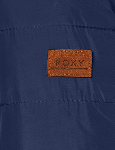 Roxy Rock Peak Fur - Chaqueta Con Capucha Y Acolchado Resistente Al Agua Para Mujer Chaqueta Con Capucha Y Acolchado Resistente Al Agua, Mujer, mood indigo, XL