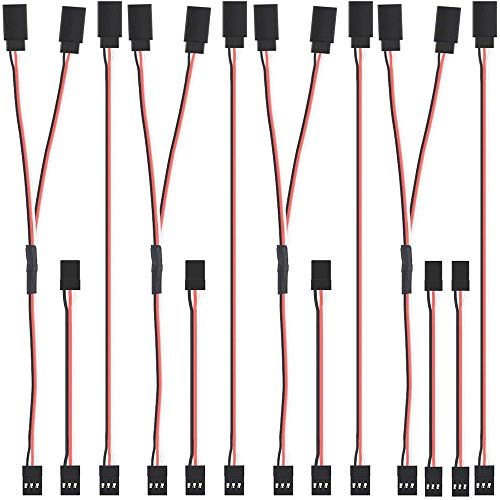 RUNCCI-YUN 13Pcs Cable de Extension Servo,5 Piezas de 100mm Macho a Macho, 4 Piezas de 320mm Macho a Hembra, 4 Piezas de 300mm 1 a 2 Cables Y Macho a Hembra 3-Pin Servo Extension Cable