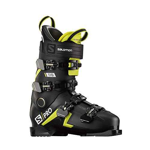 SALOMON Botas Alpinas S/Pro 110, esquí Hombre, Black/Acid GREE, 44 EU