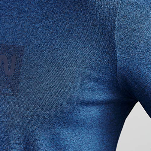 SALOMON Camisetas atléticas para Hombre ágil Graphic LS tee M, Hombre, Camisetas atléticas, LC1166100, Azul Oscuro, XL