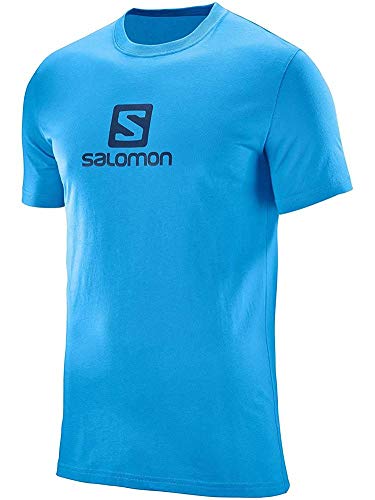 SALOMON Coton Logo SS tee M - Camiseta, Hombre, Azul(Hawaiian Surf)