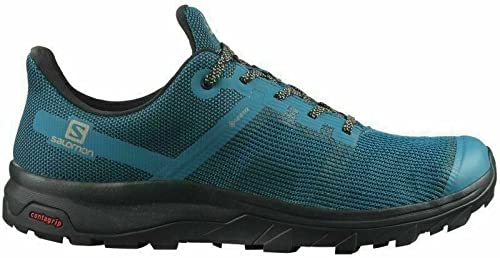 Salomon Outline Prism Gore-Tex (impermeable) Hombre Zapatos de trekking, Azul (Crystal Teal/Black/Vintage Kaki), 44 EU
