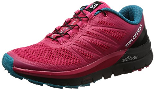 Salomon Sense Pro MAX W, Zapatillas de Trail Running Mujer, Rosa (Virtual Pink/Black/Enamel Blue 000), 36 2/3 EU