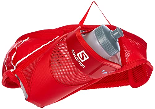 Salomon Sensibelt Cinturón de Hidratación Unisex, con Botella Blanda (600ml), Trail Running y Trekking, Rojo Goji Berry, Talla Única Ajustable