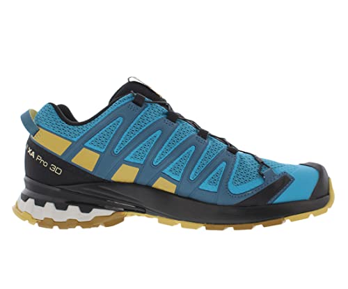 Salomon XA Pro 3D V8 Hombre Zapatos de trail running, Azul (Barrier Reef/Fall Leaf/Bronze Brown), 42 EU