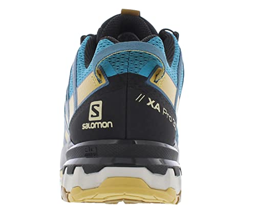 Salomon XA Pro 3D V8 Hombre Zapatos de trail running, Azul (Barrier Reef/Fall Leaf/Bronze Brown), 42 EU