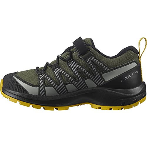 Salomon XA Pro V8 Climasalomon Waterproof (impermeable) unisex-niños Zapatos de trail running, Verde (Olive Night/Black/Sulphur), 30 EU
