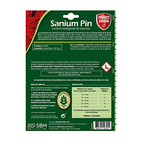 Sanium Pin insecticida y Fertilizante, doble acción - protección y nutrición