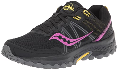 Saucony Women's S10584-20 Excursion TR 14 Running Shoe, Black | Purple | Yellow - 10.5 M US