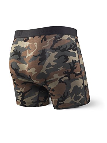 Saxx Men's Underwear Ropa Interior para Hombre – Calzoncillos Bóxer Vibe con Soporte Interno Ballpark Pouch TM Integrado – Ropa Interior Masculina , Woodland Camo, S