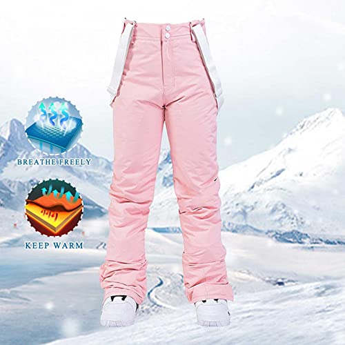 Señoras Pantalón de Babero Traje de Nieve Impermeables y Petos Mono el Esquiar Pants Pantalones de Esquí Mujere Deportes de Invierno Aire Libre Color Solid Bib Pant Pantalon de Trabajo Ocio de Esquiar