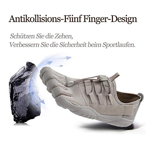 SGLMYD - Zapatillas de deporte para hombre Five Fingers, transpirables, para senderismo, antideslizantes, resistente al desgaste, (marrón), 41 EU
