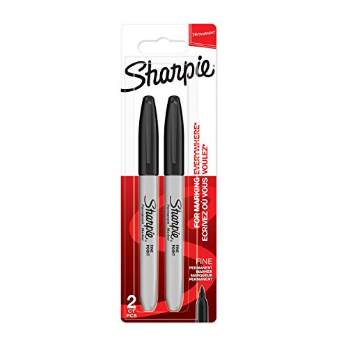 Sharpie 1985860 - Rotuladores permanentes, punta fina, paquete de 2, color negro