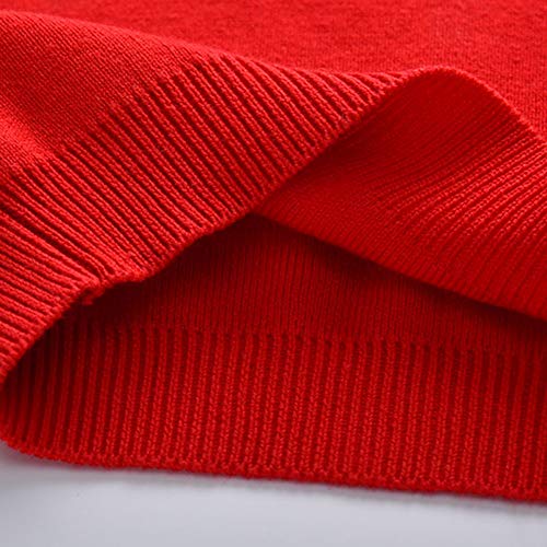 Shengwan Niños Chaleco Vest Infantil Cuello en V Sweater Jerséis de Punto Sin Manga Jersey Pullover Rojo 120