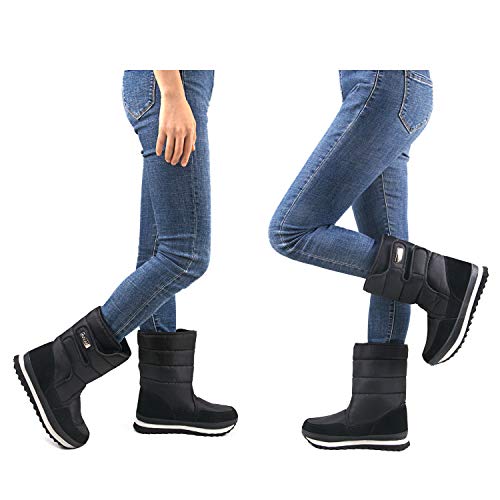 Shenji Zapatos de mujer de invierno - Botas de nieve H1037 Negro 38