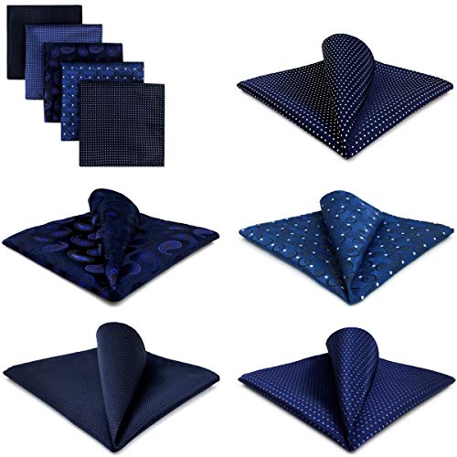 Shlax&Wing 5 Pieces Assorted Pañuelo De Bolsillo Para Hombre Handkerchiefs Set Lot (set24)