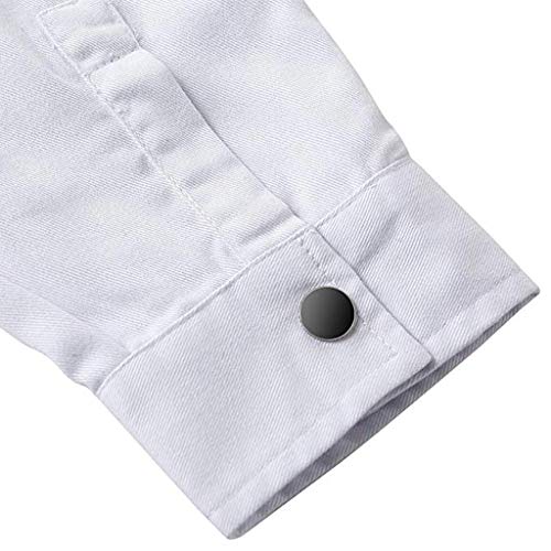 SHOBDW 2019 Liquidación Venta Bata Médica para Mujer Unisex Bata de Laboratorio Enfermera Sanitaria de Trabajo Blanca Manga Larga Mujer Botón Bolsillos Abrigos Mujer Blanco Talla Grande(Blanco,S)