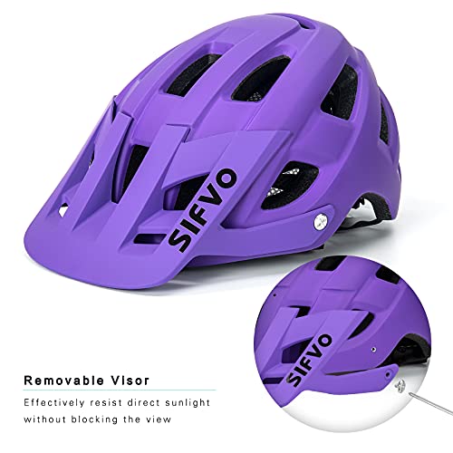 SIFVO Casco de bicicleta para hombre y mujer, casco de bicicleta con visera, casco de bicicleta de montaña, para trekking, ciudad, color clásico [M/L]